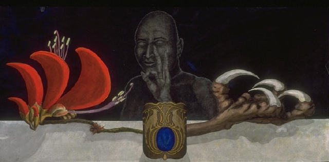 'Composition With Nityananda' - photo of painting by Nick Applebee